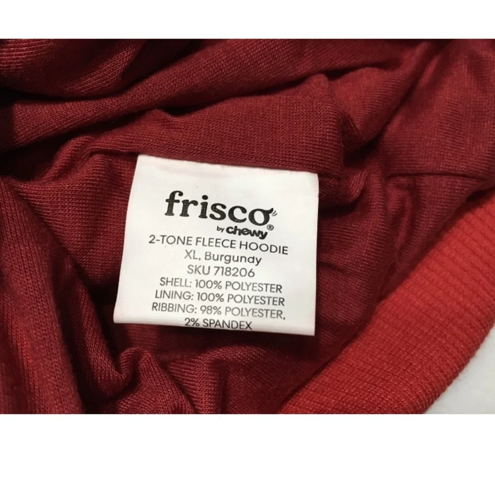 Frisco Pet Apparel XL Dog Burgundy Red Fleece Pullover Hoodie